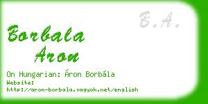 borbala aron business card